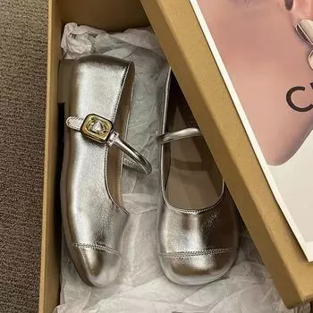 Модные и удобные мягкие туфли с закрытым носком, женские летние темпераментные универсальные нежные туфли Мэри Джейн 35 коричневый