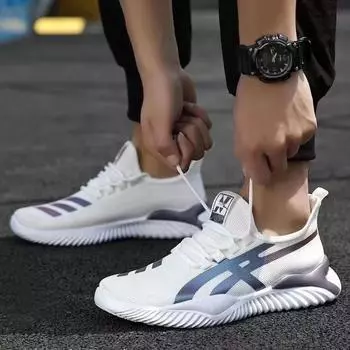 Модные и удобные мужские повседневные кроссовки с мягкой подошвой для бега и отдыха 39 белый