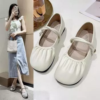 Модные и удобные плоские одинарные туфли женские летние серебристые нежные плиссированные туфли Мэри Джейн 35 серебряный