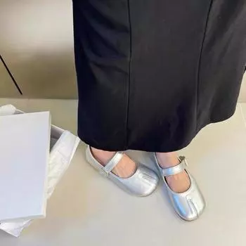 Модные и удобные ретро-туфли Мэри Джейн с поддельным раздвоенным носком, женские летние нежные туфли на плоской подошве для поездок на работу из сои 35 коричневый