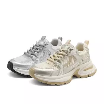 Модные и удобные серебристые туфли Moonlight Retro с дышащей сеткой Pops, женская обувь, весенние и летние кроссовки 35 серебряный