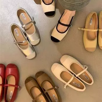 Модные и удобные серебристые туфли-одиночки Винтажные туфли Мэри Джейн Туфли на плоской подошве Весенне-летняя женская обувь 35 красный