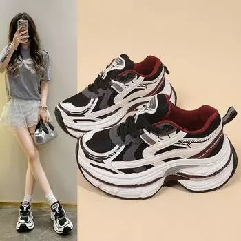 Модные и удобные толстые высокие туфли Pops с высокой подошвой, женские осенние повседневные кроссовки для женщин 35 серый