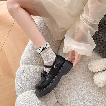 Модные и удобные туфли Мэри Джейн Pure Sweet Wind, женские летние туфли для студентов в стиле Лолиты 35 чёрный