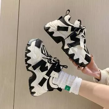 Модные и удобные туфли на толстой подошве Pops, женские модели, весенняя спортивная повседневная обувь, женские модели 35 абрикосовый