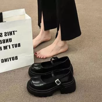 Модные и удобные туфли на толстой подошве, женские туфли Мэри Джейн, весна-осень, летние туфли на высоком каблуке, мокасины 35 бежевый