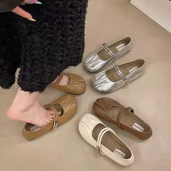 Модные и удобные винтажные туфли Мэри Джейн, женские летние туфли на плоской подошве с подставкой для ног, плиссированные туфли для бабушек 35 коричневый