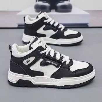 Модные и удобные высокие мужские туфли, спортивная обувь для работы, повседневные туфли с толстой подошвой, универсальные дышащие туфли Old Dad Men Tide 39