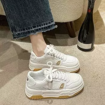 Модные и ультралегкие туфли на каблуках Новые повседневные туфли-лодочки Женская мода Популярный стиль Темперамент Женские кроссовки Повседневные 35 чёрный