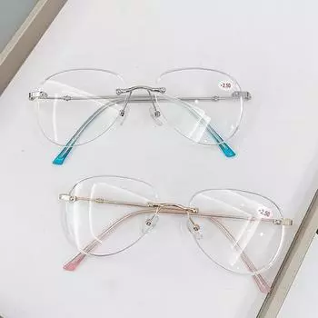 Модные и универсальные безрамочные очки с защитой от синего света, интернет-знаменитости Xiaohongshu, модные очки для пары в одном стиле, готовые очки для близорукости Anti blue light film