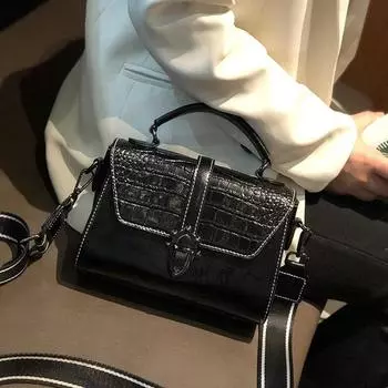 Модные и Универсальные Кожаные Сумки, Трендовые Женские Сумки через Плечо и Повседневные Кожаные Сумки Кроссбоди для Дам чёрный