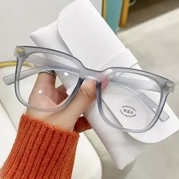 Модные и универсальные очки в большой оправе с защитой от синего света, сверхлегкие металлические азиатские студенческие пары, такие же модные очки для близорукости с очками Anti blue light