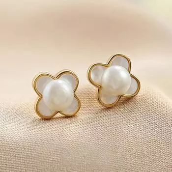 Модные и универсальные серьги с четырьмя листами клевера, простые высококачественные женские серьги