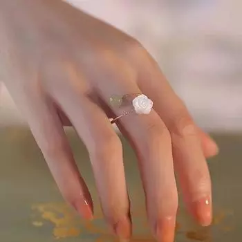 Модные индивидуальные белые розы простые Джокер кольцо женское