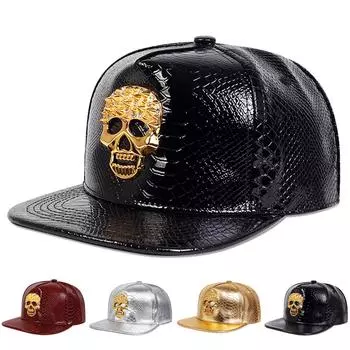 Модные индивидуальные металлические украшения хип-хоп кепки мужские на открытом воздухе с плоским верхом бейсболки спортивные кепки дальнобойщика Snapback чёрный