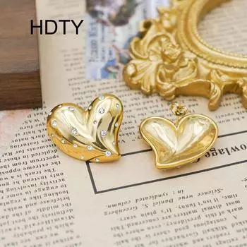 Модные индивидуальные нишевые дизайнерские серьги-гвоздики с инкрустацией из циркония, титановые стальные серьги с покрытием из 18-каратного золота, темпераментные серьги высокого класса золотой