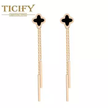 Модные индивидуальные серьги с капающим маслом тетраоном, женские серьги с двумя листами, романтические серьги розового золота