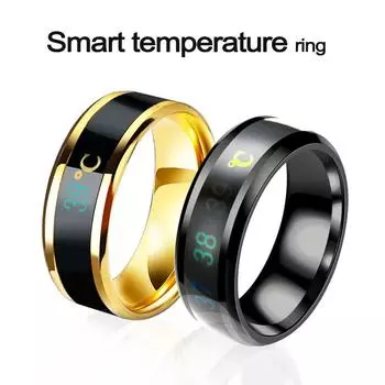 Модные интеллектуальные измерения температуры, пара декоративных украшений из титановой стали 5 розового золота