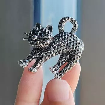 Модные интернет-знаменитости, полные бриллиантов, симпатичная брошь в виде котенка, новая тенденция, булавка, аксессуары для одежды