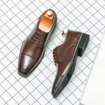 Модные итальянские брендовые мужские деловые туфли Модные новые стильные мужские кожаные повседневные туфли Мокасины на шнуровке Износостойкие подошвы 38
