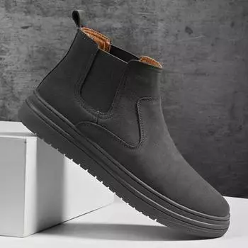 Модные итальянские брендовые осенне-зимние мужские высокие туфли, мужские формальные ботильоны для конференций, модная повседневная обувь из натуральной кожи 38 коричневый