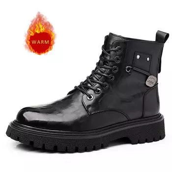 Модные итальянские брендовые ретро-коричневые мужские высокие рабочие туфли на толстой подошве, износостойкие мужские оксфорды, зимние ботильоны 38