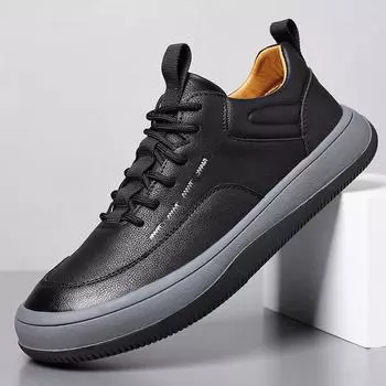 Модные итальянские люксовые брендовые туфли из натуральной кожи Мужские кожаные удобные плоские кроссовки Модная дизайнерская обувь Модная повседневная обувь 38 чёрный