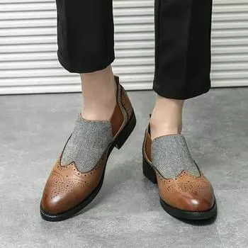 Модные итальянские мужские кожаные туфли Модные и повседневные дизайнерские туфли для свадьбы, вечеринки, мероприятия, прогулки Большие туфли для мужчин 38-46 38 коричневый