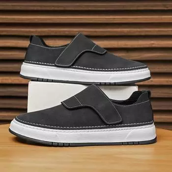 Модные итальянские новые мужские повседневные кожаные мокасины на плоской подошве, универсальные нескользящие туфли для ходьбы, дизайнерские дышащие туфли для вождения на толстой подошве 38 чёрный