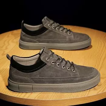 Модные итальянские высококачественные мужские замшевые повседневные туфли в британском стиле на шнуровке на платформе модные короткие ботинки для улицы нескользящая рабочая обувь 38 кофейный