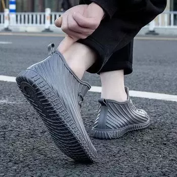 Модные износостойкие резиновые сапоги для мужчин, нескользящая мужская обувь из ПВХ, водонепроницаемые, в продаже, резиновые сапоги без шнуровки, садовые сапоги для подростков 40