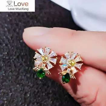 Модные изящные серьги-гвоздики для женщин, модные женские ослепительные хрустальные аксессуары, повседневные изысканные ювелирные изделия