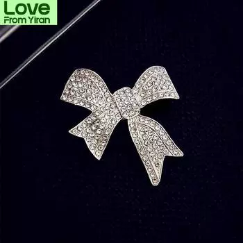 Модные изысканные броши-банты со стразами для женщин, модные булавки, корсажные аксессуары, шарм, одежда, подарки