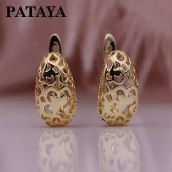 Модные изысканные полые овальные серьги PATAYA