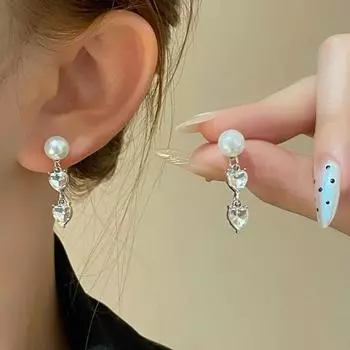 Модные изысканные роскошные женские серьги с кисточкой и жемчугом с цирконием и джокером