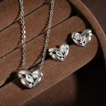 Модные изысканные серьги с инкрустацией из циркония в виде ромба Love, женские универсальные украшения для индивидуального темперамента