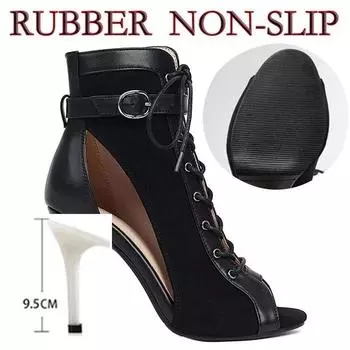 Модные каблуки высотой 7-9,5 см, черные и бежевые, сексуальные женские туфли на шпильках, джазовые танцевальные женские туфли, латинские танцы на открытом воздухе, сексуальные туфли на шпильках 34