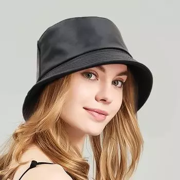 Модные кепки в стиле хип-хоп из искусственной кожи, панамские шляпы для мужчин и женщин, рыбацкая шляпа, кожаные панамские шляпы