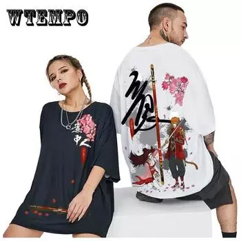 Модные китайские футболки, летние большие повседневные пуловеры с круглым вырезом и короткими рукавами, женские футболки с принтом в стиле аниме, мужские футболки в стиле хип-хоп XXL