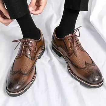 Модные классические броги, резные роскошные мужские брендовые туфли-лоферы, деловые черные британские дизайнерские мокасины на низком каблуке для ночного клуба и вечеринок, мужские 46 6