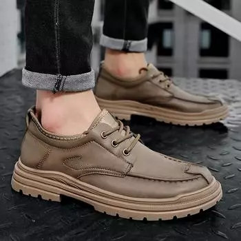 Модные классические деловые мужские оксфорды, мужские туфли на шнуровке, кожаные модные повседневные туфли, универсальная мужская обувь для ходьбы на открытом воздухе 38 чёрный