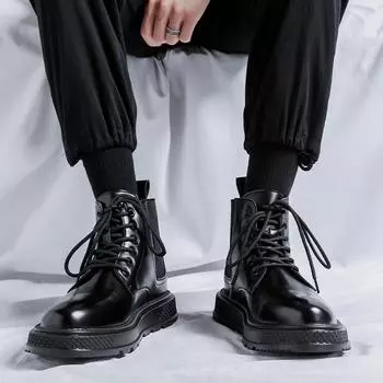 Модные классические фирменные мужские ботинки из натуральной кожи, красивые рабочие ботинки, высокие ботинки в британском стиле, мужские зимние короткие ботинки 38