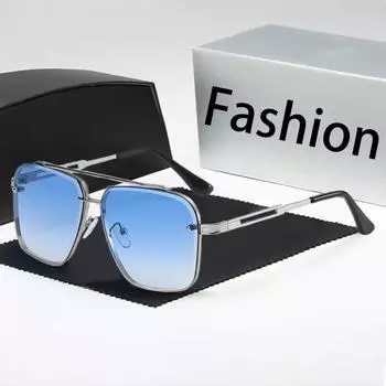 Модные классические квадратные солнцезащитные очки, крутые мужские большие солнцезащитные очки в металлической оправе для женщин, очки для вождения