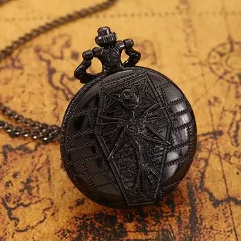 Модные классические мужские черные часы, мужские ретро-креативные кварцевые карманные часы с цепочкой, мужские подарки