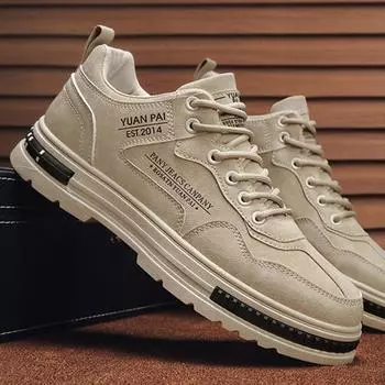 Модные классические мужские кожаные туфли на шнуровке повседневные кроссовки модные уличные кроссовки для ходьбы весенние нескользящие удобные мужские туфли 38 чёрный