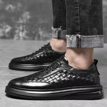 Модные классические мужские кроссовки, универсальная мужская удобная повседневная обувь 2024 года, новые деловые прогулочные туфли из натуральной кожи для скейтбординга, мужские 38