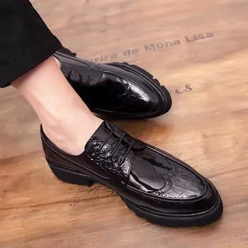 Модные классические мужские туфли на шнуровке, глянцевые туфли для мужчин с острым носком, деловые, повседневные, удобные, мужские, формальные туфли для свадьбы 38 чёрный