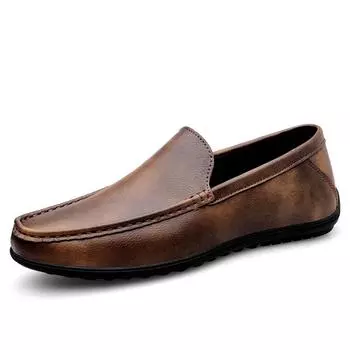 Модные классические повседневные мокасины из натуральной кожи, дышащие деловые туфли, сверхлегкие мужские туфли для вождения, мокасины 37