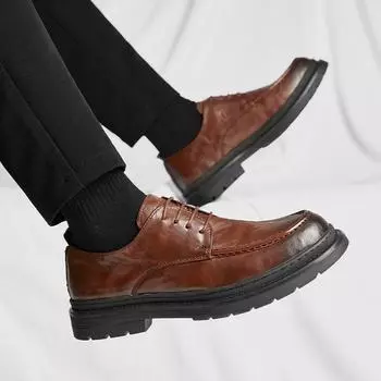 Модные классические ретро мужские оксфорды обувь кроссовки обувь мужская натуральная кожа повседневная шнуровка прогулочная обувь бизнес свадьба вечеринка 38 коричневый