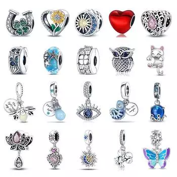 Модные классические романтические бусины-шармы в виде черепахи из стерлингового серебра S925, подходящие для оригинального браслета, подарок своими руками